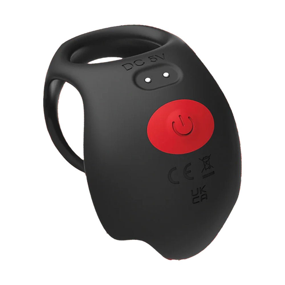 Red Dot Rings - V3 - Black USB Rechargeable Vibrating Cock & Ball Ring with Remote – Sex toys NZ by Naughtyhut. Discreet delivery nationwide.