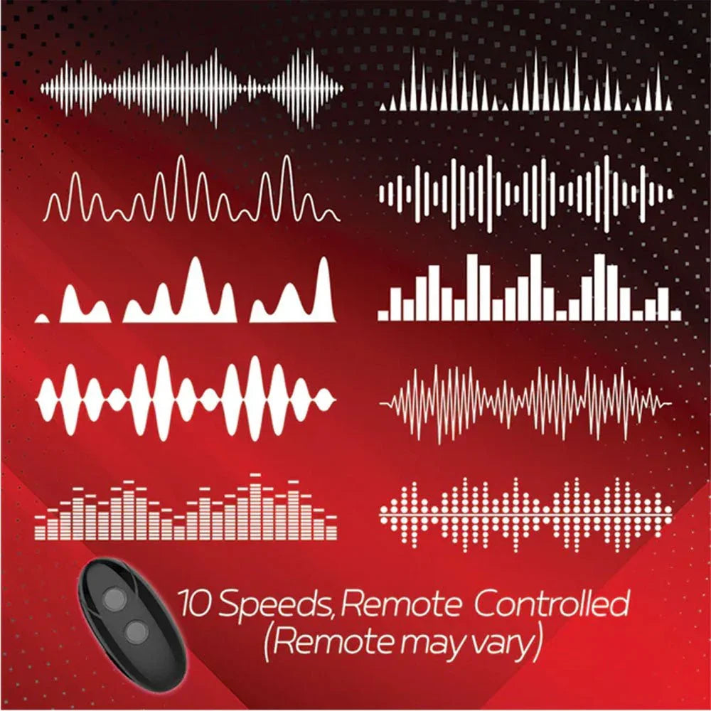 Red Dot Rings V3 feature panel, ten speeds remote controlled, with waveform graphics