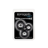 Buy Renegade 3pc Fireman Rings - Black - Black Cock Rings - Set of 3 Sizes – Naughtyhut NZ sex toys online. Discreet delivery & top brands.