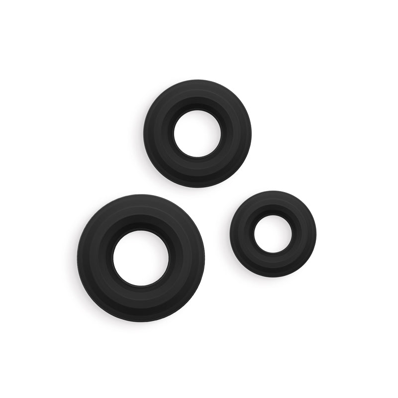 Renegade 3pc Fireman Rings - Black - Black Cock Rings - Set of 3 Sizes – Sex toys NZ by Naughtyhut. Discreet delivery nationwide.