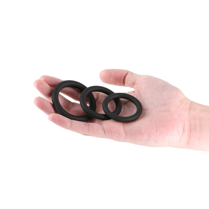 Renegade 3pc Slim Rings - Black - Black Cock Rings - Set of 3 Sizes – Sex toys NZ by Naughtyhut. Discreet delivery nationwide.