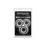 Buy Renegade 3pc Slim Rings - Black - Black Cock Rings - Set of 3 Sizes – Naughtyhut NZ sex toys online. Discreet delivery & top brands.