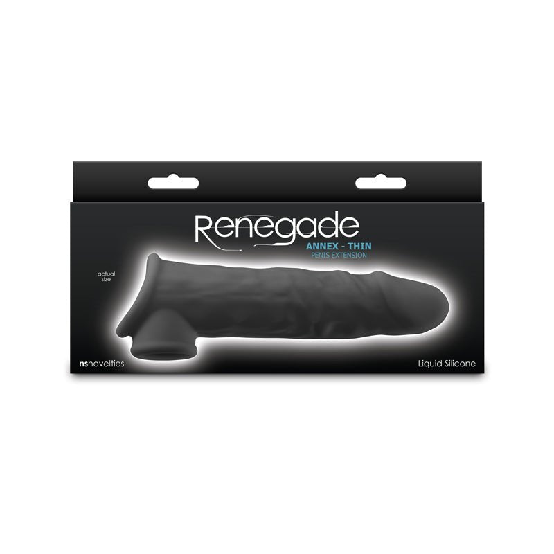 Renegade Annex - Thin - Black - Black 19.4 cm Penis Extender Sleeve – Sex toys NZ by Naughtyhut. Discreet delivery nationwide.
