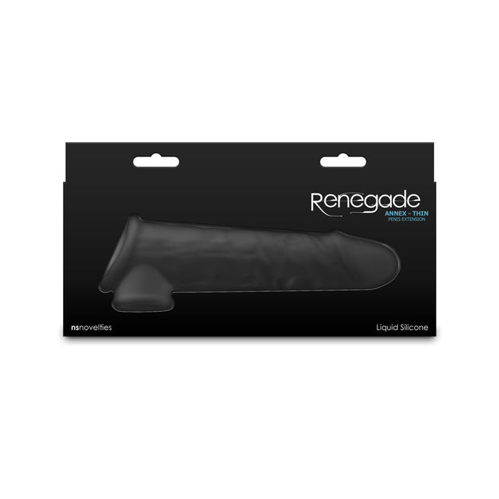 Renegade Annex - Thin - Black - Black 19.4 cm Penis Extender Sleeve – Sex toys NZ by Naughtyhut. Discreet delivery nationwide.