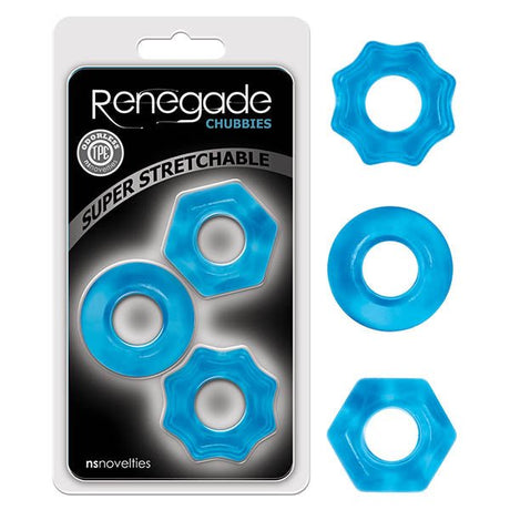 Buy Renegade Chubbies - Blue Cock Rings - Set of 3 at NZ’s Mega Adult Toys Store. Discover premium sex toys with discreet shipping at the best price in NZ