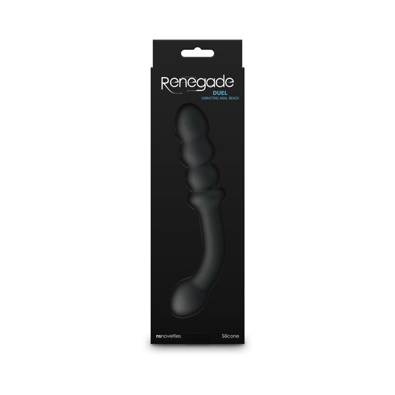 Renegade Duel - Black - Black 21.4 cm USB Rechargeable Vibrating Double Ended Anal Wand – Sex toys NZ by Naughtyhut. Discreet delivery nationwide.