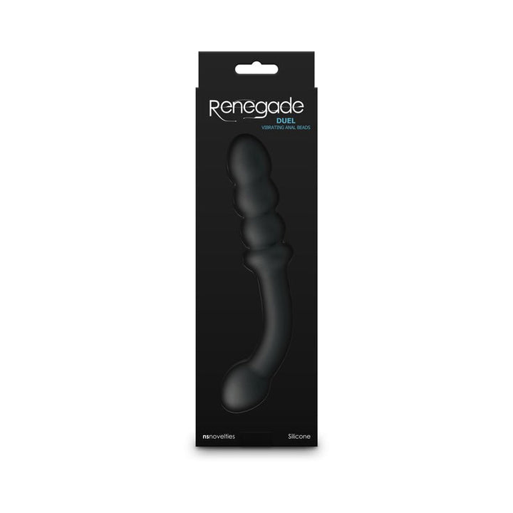Renegade Duel - Black - Black 21.4 cm USB Rechargeable Vibrating Double Ended Anal Wand – Sex toys NZ by Naughtyhut. Discreet delivery nationwide.