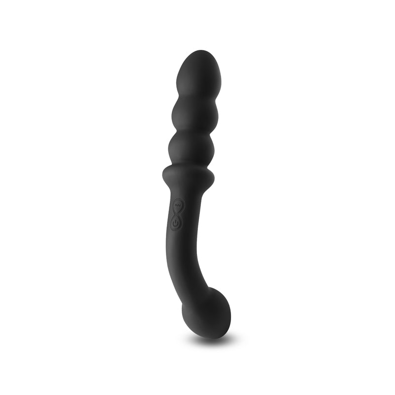 Buy Renegade Duel - Black - Black 21.4 cm USB Rechargeable Vibrating Double Ended Anal Wand – Naughtyhut NZ sex toys online. Discreet delivery & top brands.