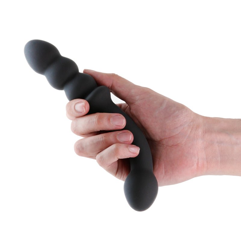 Renegade Duel - Black - Black 21.4 cm USB Rechargeable Vibrating Double Ended Anal Wand – Sex toys NZ by Naughtyhut. Discreet delivery nationwide.
