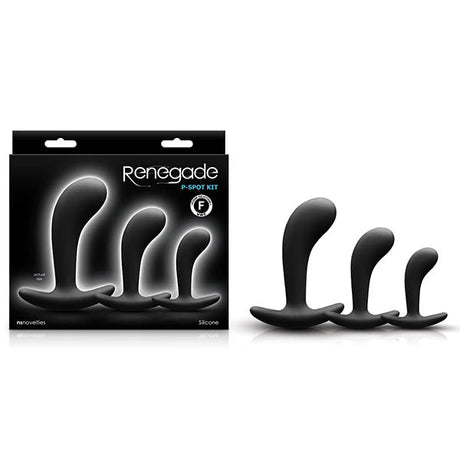 Buy Renegade P Spot Kit - Black Anal Plugs - Set of 3 Sizes – Naughtyhut NZ sex toys online. Discreet delivery & top brands.