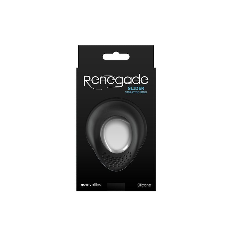 Renegade Slider - Black - Black USB Rechargeable Vibrating Cock Ring – Sex toys NZ by Naughtyhut. Discreet delivery nationwide.