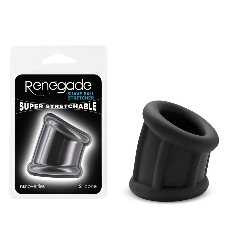 Renegade Suave Ball Stretcher - Black Ball Stretcher – Sex toys NZ by Naughtyhut. Discreet delivery nationwide.