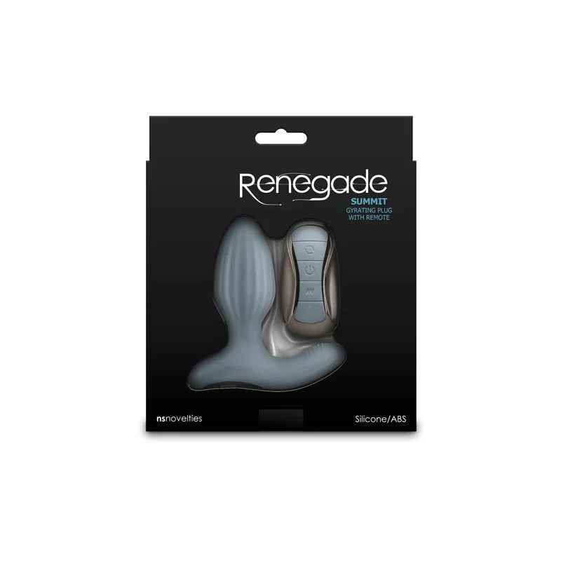 Renegade Summit retail box front with barcode label, plug and remote pictured