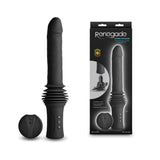 Buy Renegade Super Stroker - Black - Black 36.8 cm USB Rechargeable Thrusting Vibrator with Remote Control & Stand – Naughtyhut NZ sex toys online. Discreet delivery & top brands.