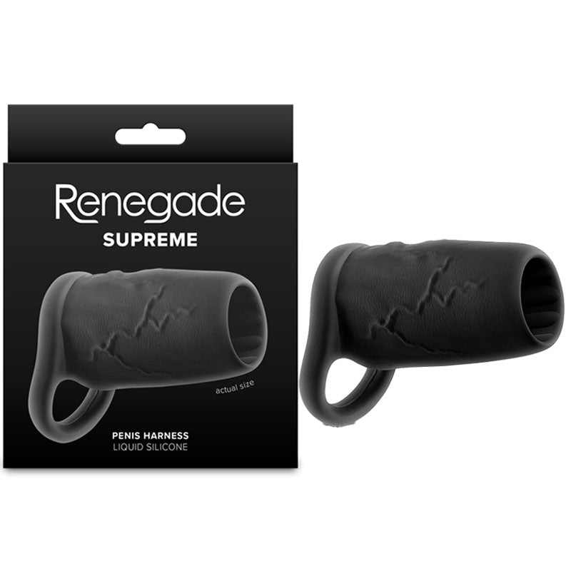 Renegade Supreme - Black - Black Penis Sleeve – Sex toys NZ by Naughtyhut. Discreet delivery nationwide.