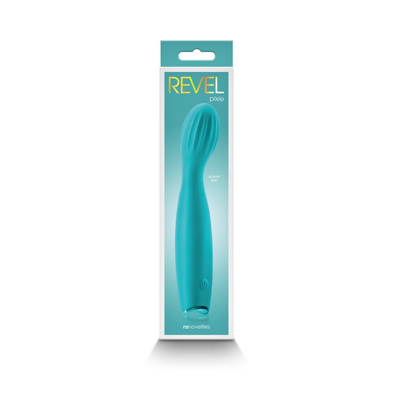 Revel Pixie - Teal - Teal 17.3 cm USB Rechargeable Vibrator – Sex toys NZ by Naughtyhut. Discreet delivery nationwide.