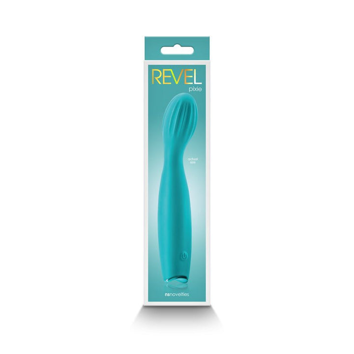 Revel Pixie - Teal - Teal 17.3 cm USB Rechargeable Vibrator – Sex toys NZ by Naughtyhut. Discreet delivery nationwide.