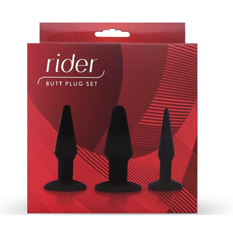 Buy Rider Butt plug set – Naughtyhut NZ sex toys online. Discreet delivery & top brands.