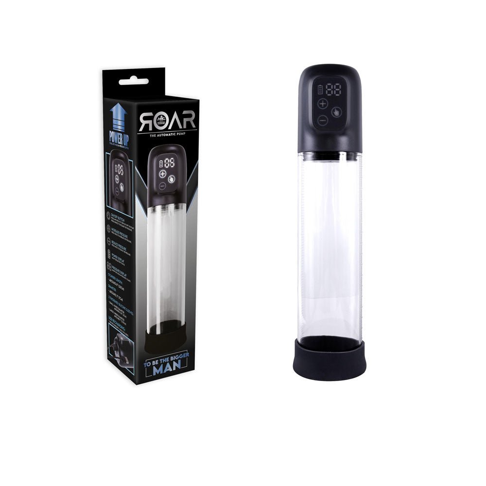 Roar - Clear 20 cm USB Rechargeable Penis Pump – Sex toys NZ by Naughtyhut. Discreet delivery nationwide.