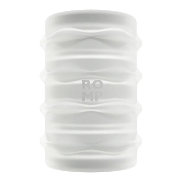 Romp Mosh stroker sleeve in translucent white, ribbed exterior