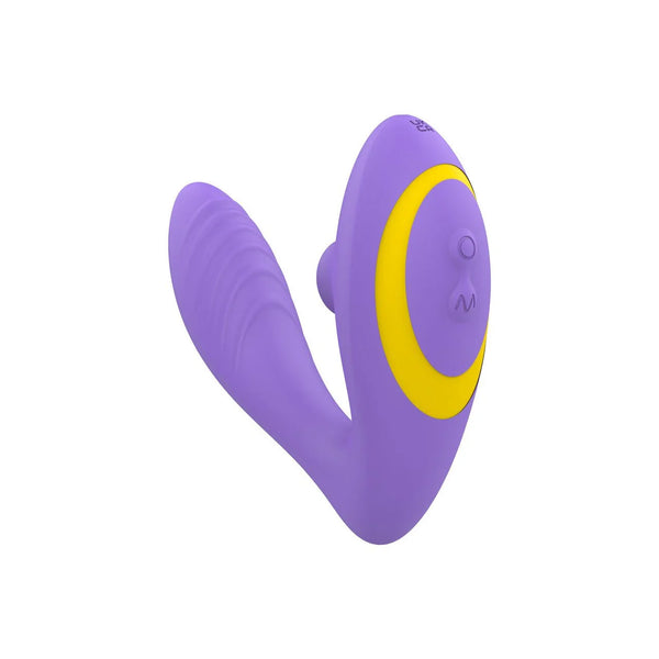 Romp Reverb wearable dual stimulator in Purple with yellow ring detail
