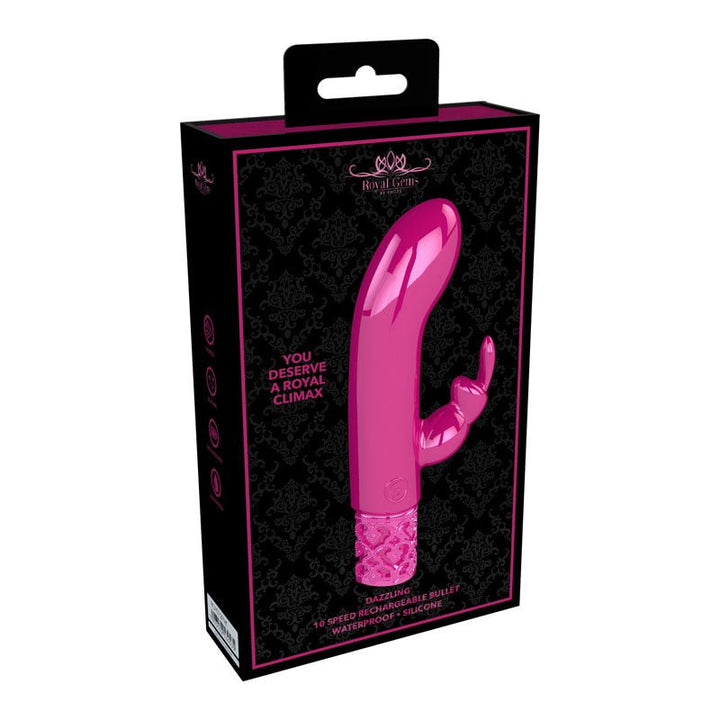 ROYAL GEMS Dazzling - Silicone Rechargeable Bullet - Pink 12 cm USB Rechargeable Bullet – Sex toys NZ by Naughtyhut. Discreet delivery nationwide.