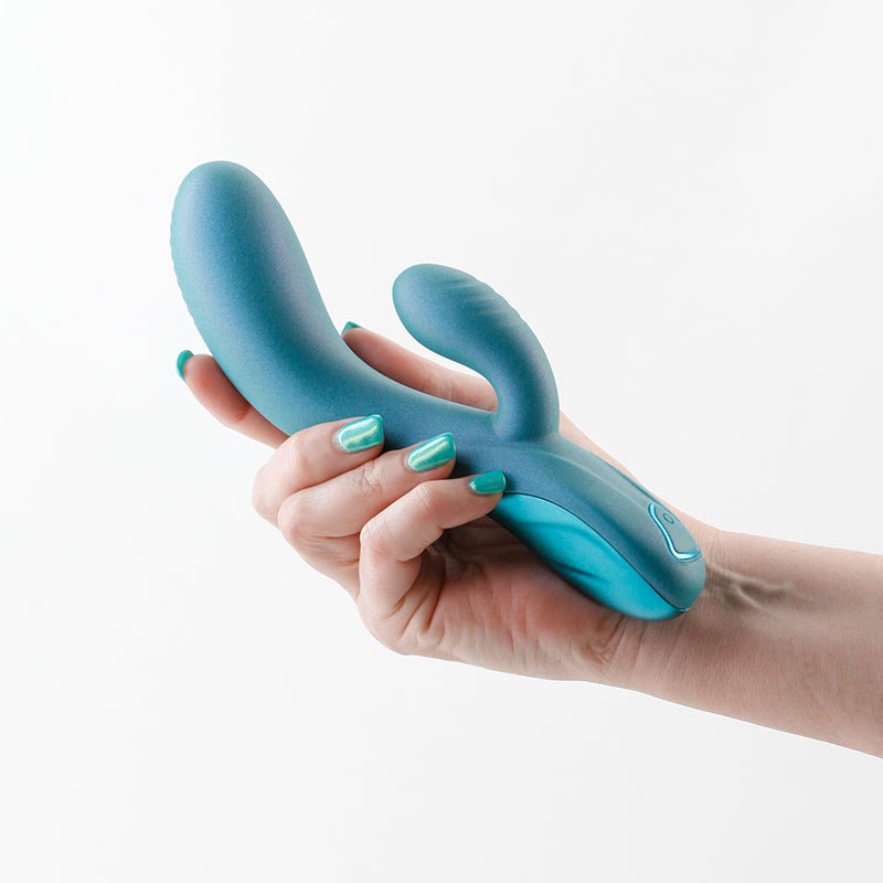 Buy Royals - Regent - Metallic Green - Metallic Green 19.3 cm USB Rechargeable Rabbit Vibrator – Naughtyhut NZ sex toys online. Discreet delivery & top brands.