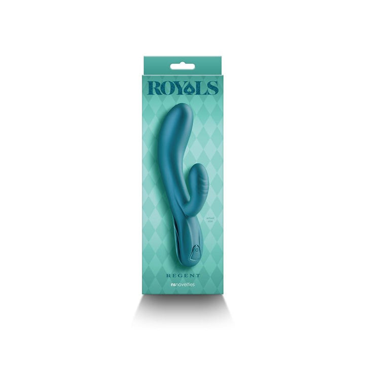 Royals - Regent - Metallic Green - Metallic Green 19.3 cm USB Rechargeable Rabbit Vibrator – Sex toys NZ by Naughtyhut. Discreet delivery nationwide.
