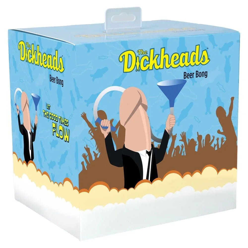 S-LINE The Dickheads Beer Bong in Blue, cube carton with the cartoon groom artwork