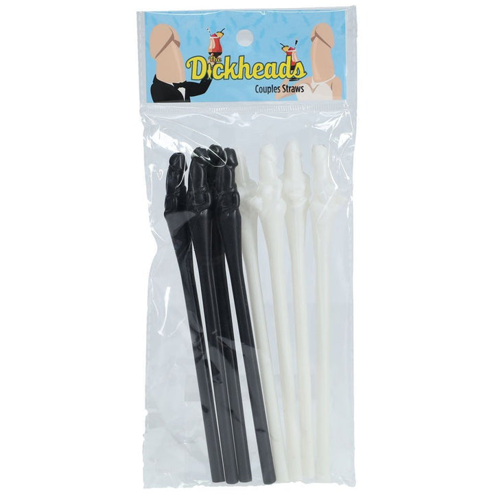 S - LINE The Dickheads - Couples Straws Black/White - Black/White Novelty Straws - 8 Pack – Sex toys NZ by Naughtyhut. Discreet delivery nationwide.