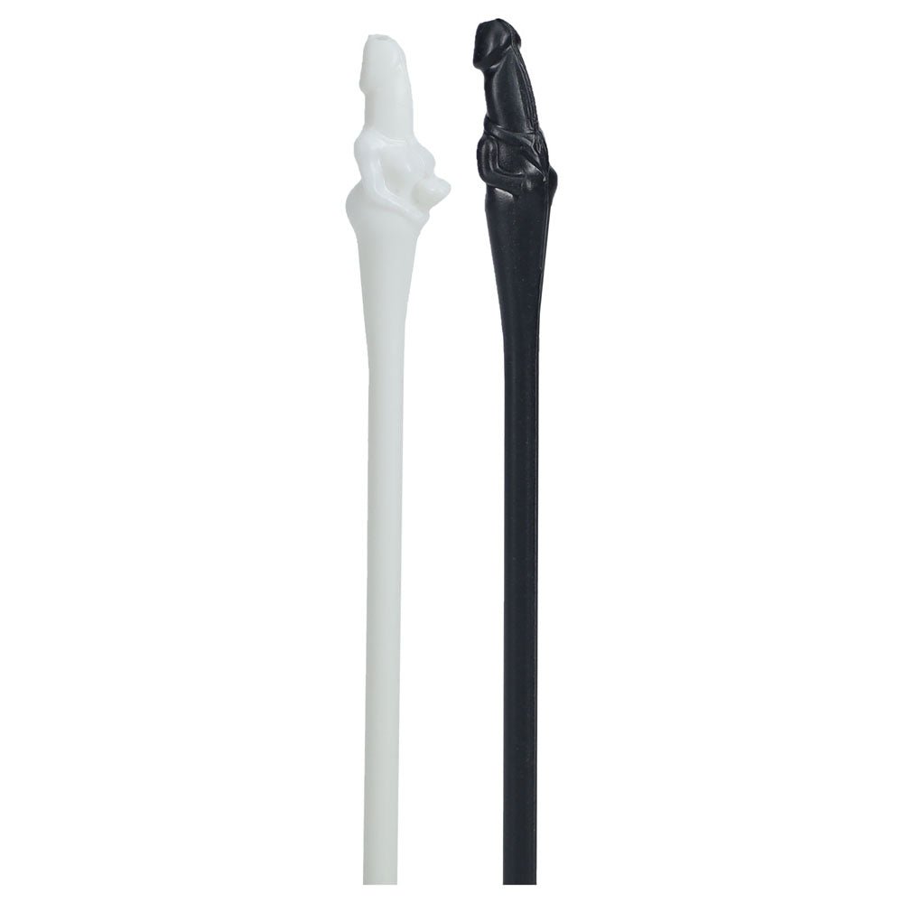 S - LINE The Dickheads - Couples Straws Black/White - Black/White Novelty Straws - 8 Pack – Sex toys NZ by Naughtyhut. Discreet delivery nationwide.