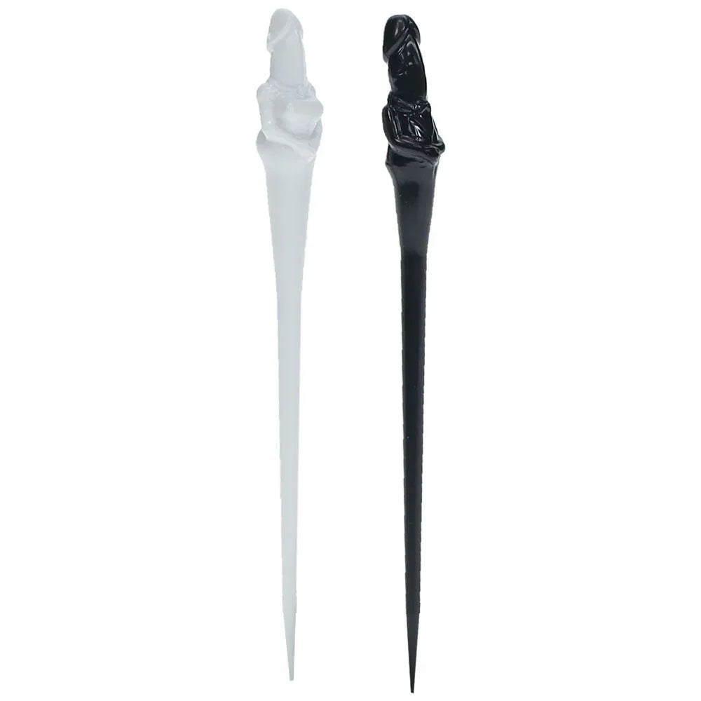 S-LINE The Dickheads Couples Toothpicks Set of 20, one white and one black toothpick side by side