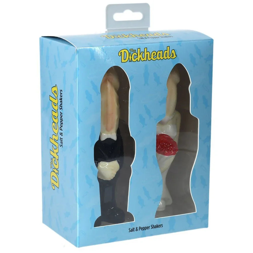 S-LINE The Dickheads Salt and Pepper Shakers, front of the window box with both shakers inside
