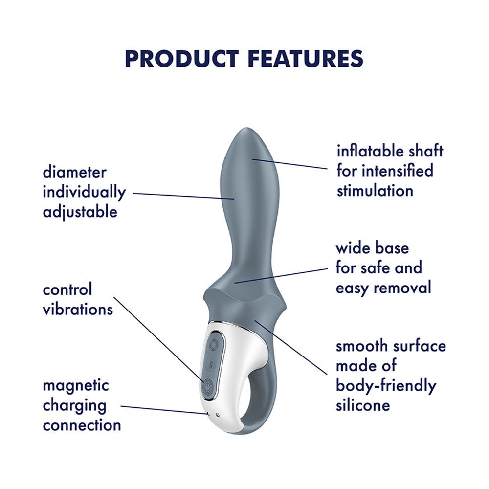 Satisfyer Air Pump Booty 1 - Grey USB Rechargeable Inflatable Anal Vibrator – Sex toys NZ by Naughtyhut. Discreet delivery nationwide.