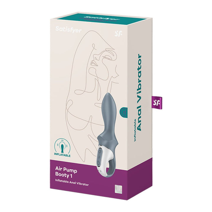 Satisfyer Air Pump Booty 1 - Grey USB Rechargeable Inflatable Anal Vibrator – Sex toys NZ by Naughtyhut. Discreet delivery nationwide.