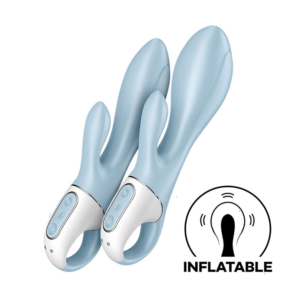 Buy Satisfyer Air Pump Bunny 1 - Blue USB Rechargeable Inflatable Rabbit Vibrator – Naughtyhut NZ sex toys online. Discreet delivery & top brands.