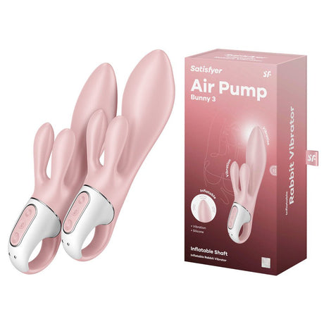 Buy Satisfyer Air Pump Bunny 3 - Pink USB Rechargeable Inflatable Rabbit Vibrator at NZ’s Mega Adult Toys Store. Discover premium sex toys with discreet shipping at the best price in NZ