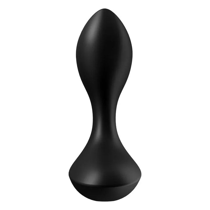 Satisfyer Backdoor Lover - Vibrating Butt Plug in Black, top view