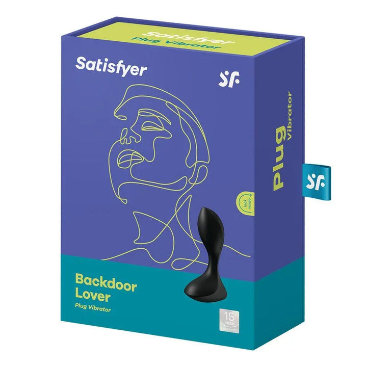 Satisfyer Backdoor Lover - Vibrating Butt Plug in Black retail box