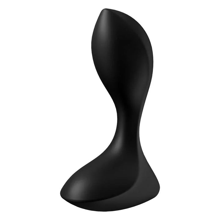 Satisfyer Backdoor Lover - Vibrating Butt Plug in Black, angled view