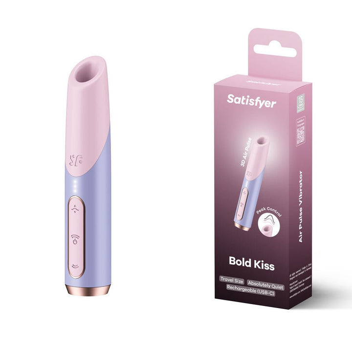 Satisfyer Bold Kiss - Purple USB Rechargeable Air Pulse Stimulator – Sex toys NZ by Naughtyhut. Discreet delivery nationwide.