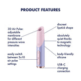 Buy Satisfyer Bold Kiss - Purple USB Rechargeable Air Pulse Stimulator – Naughtyhut NZ sex toys online. Discreet delivery & top brands.