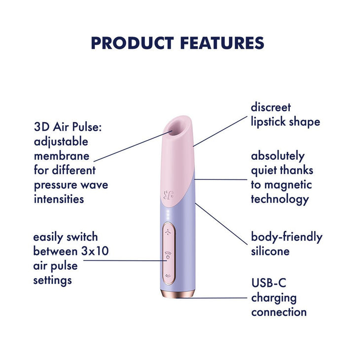Satisfyer Bold Kiss - Purple USB Rechargeable Air Pulse Stimulator – Sex toys NZ by Naughtyhut. Discreet delivery nationwide.
