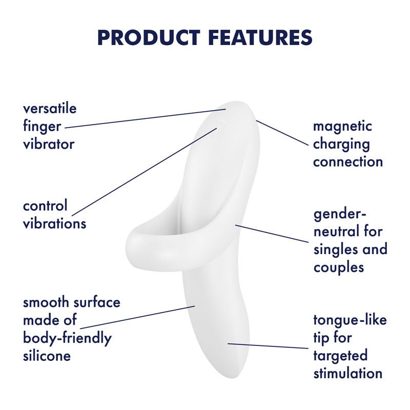Buy Satisfyer Bold Lover - White USB Rechargeable Finger Stimulator – Naughtyhut NZ sex toys online. Discreet delivery & top brands.