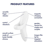 Buy Satisfyer Bold Lover - White USB Rechargeable Finger Stimulator – Naughtyhut NZ sex toys online. Discreet delivery & top brands.