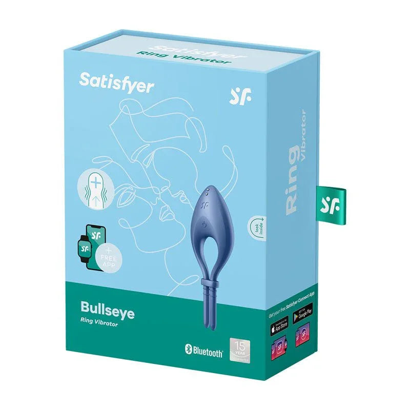 Satisfyer Bullseye - Vibrating Adjustable Lasso Cock Ring in Blue retail box