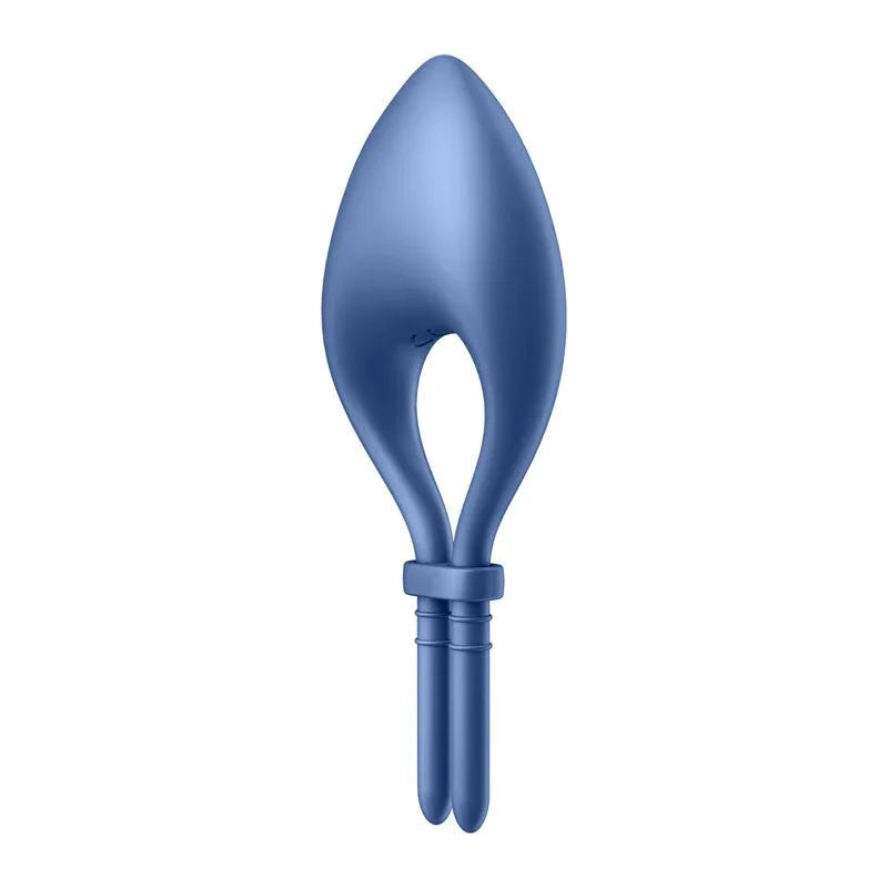 Satisfyer Bullseye - Vibrating Adjustable Lasso Cock Ring in Blue, top view