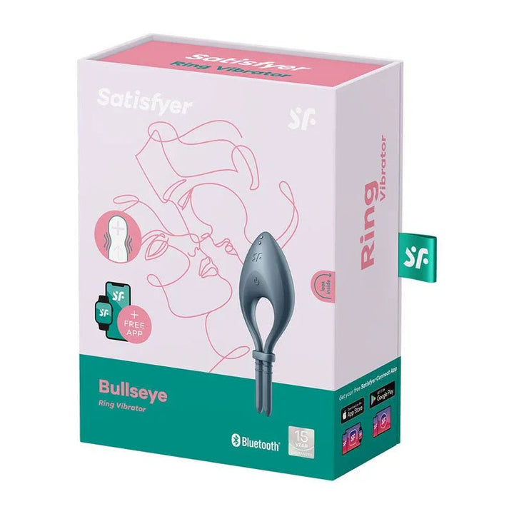 Satisfyer Bullseye - Vibrating Adjustable Lasso Cock Ring in Navy retail box