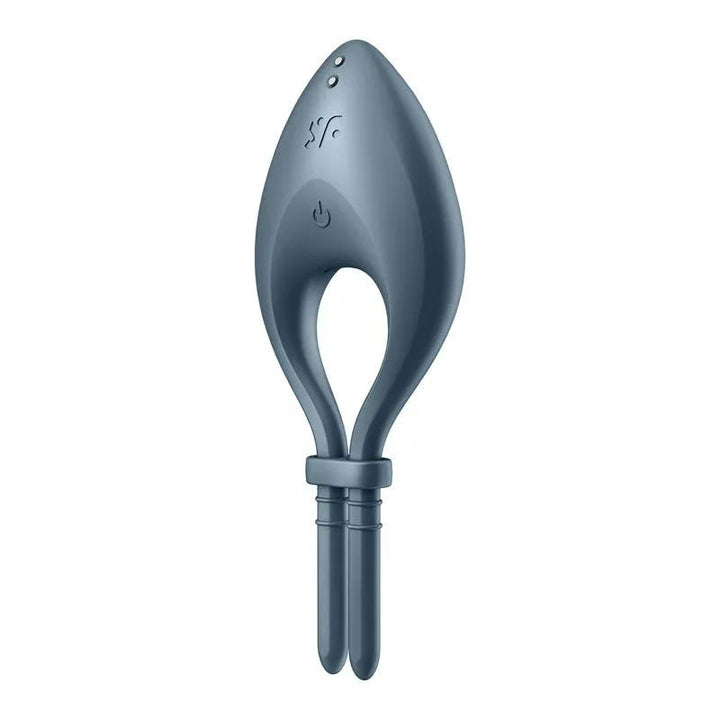 Satisfyer Bullseye - Vibrating Adjustable Lasso Cock Ring in Navy, front view