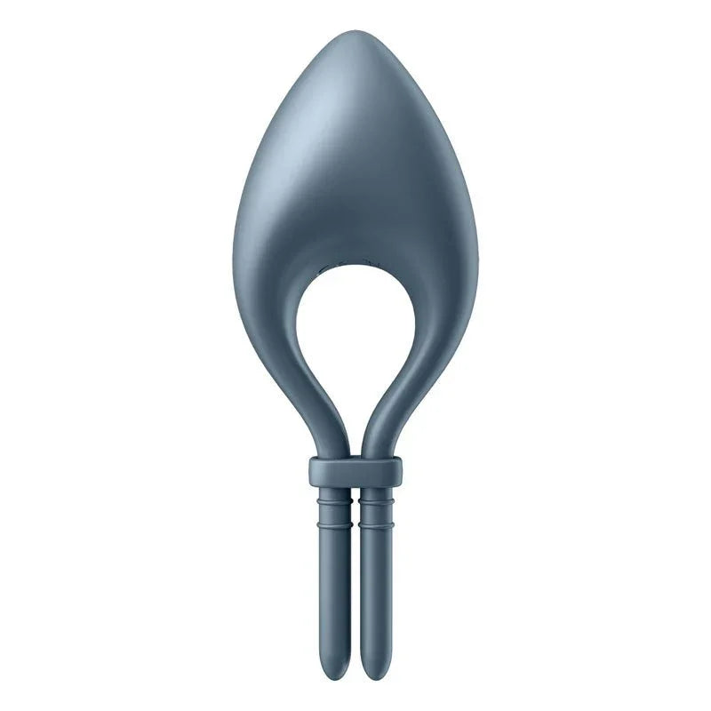 Satisfyer Bullseye - Vibrating Adjustable Lasso Cock Ring in Navy, side profile